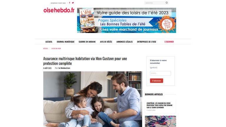 Mon Gustave mis à l'honneur sur Oise Hebdo