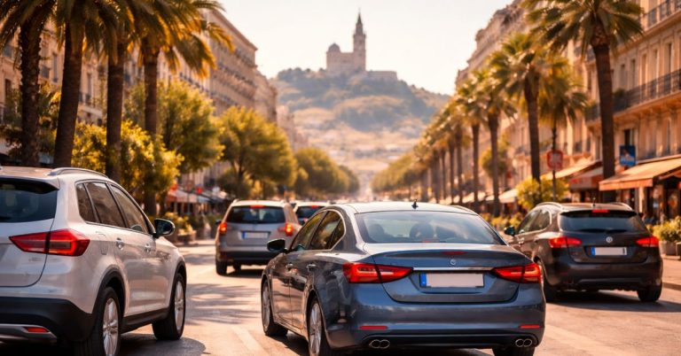 Circulation automobile à Marseille, l’une des villes où l’assurance auto la plus chère en 2026 est la plus élevée