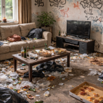 Appartement vandalisé après squat, exemple de sinistre pouvant être pris en charge par une assurance habitation squat.