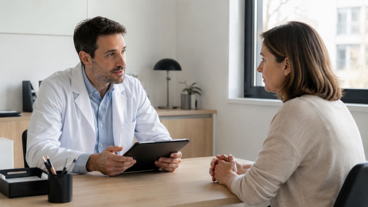 Patient échangeant avec un médecin lors d’une consultation pour obtenir un deuxième avis médical
